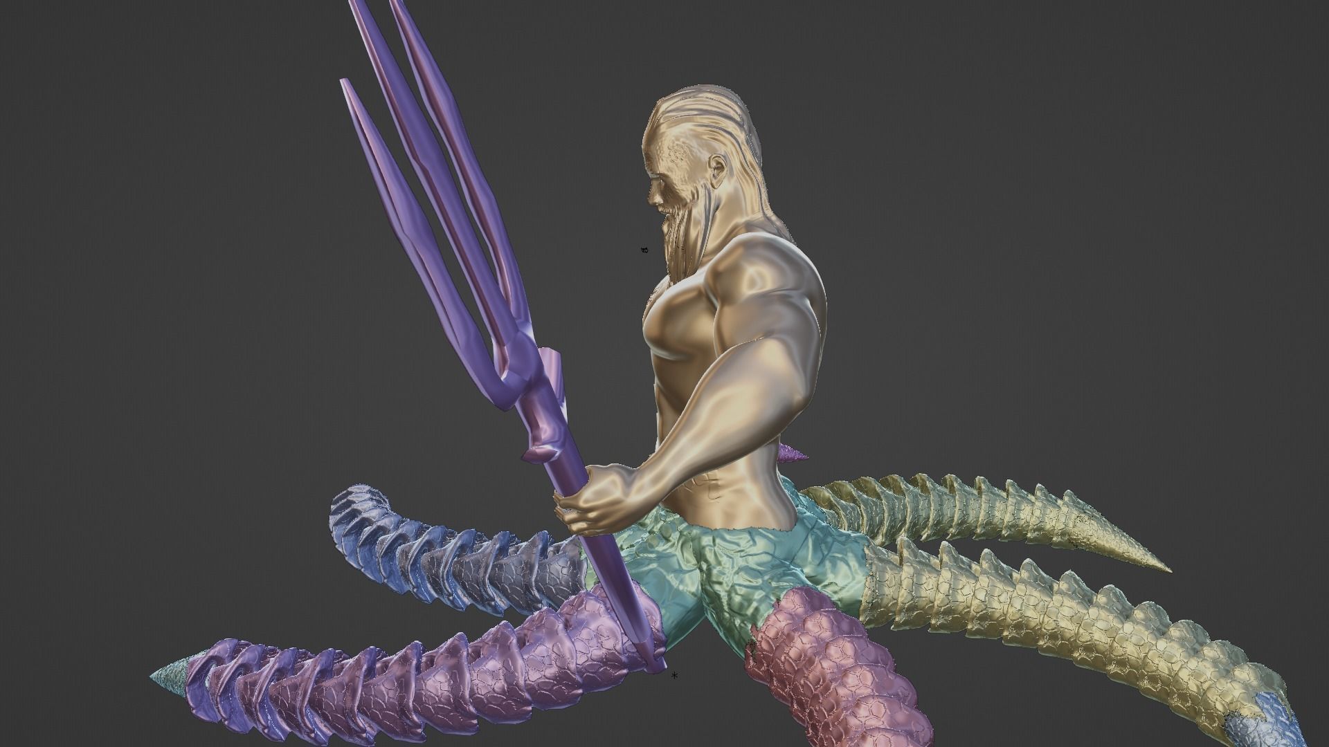 ARTICULATED TRITON 3D print model_15