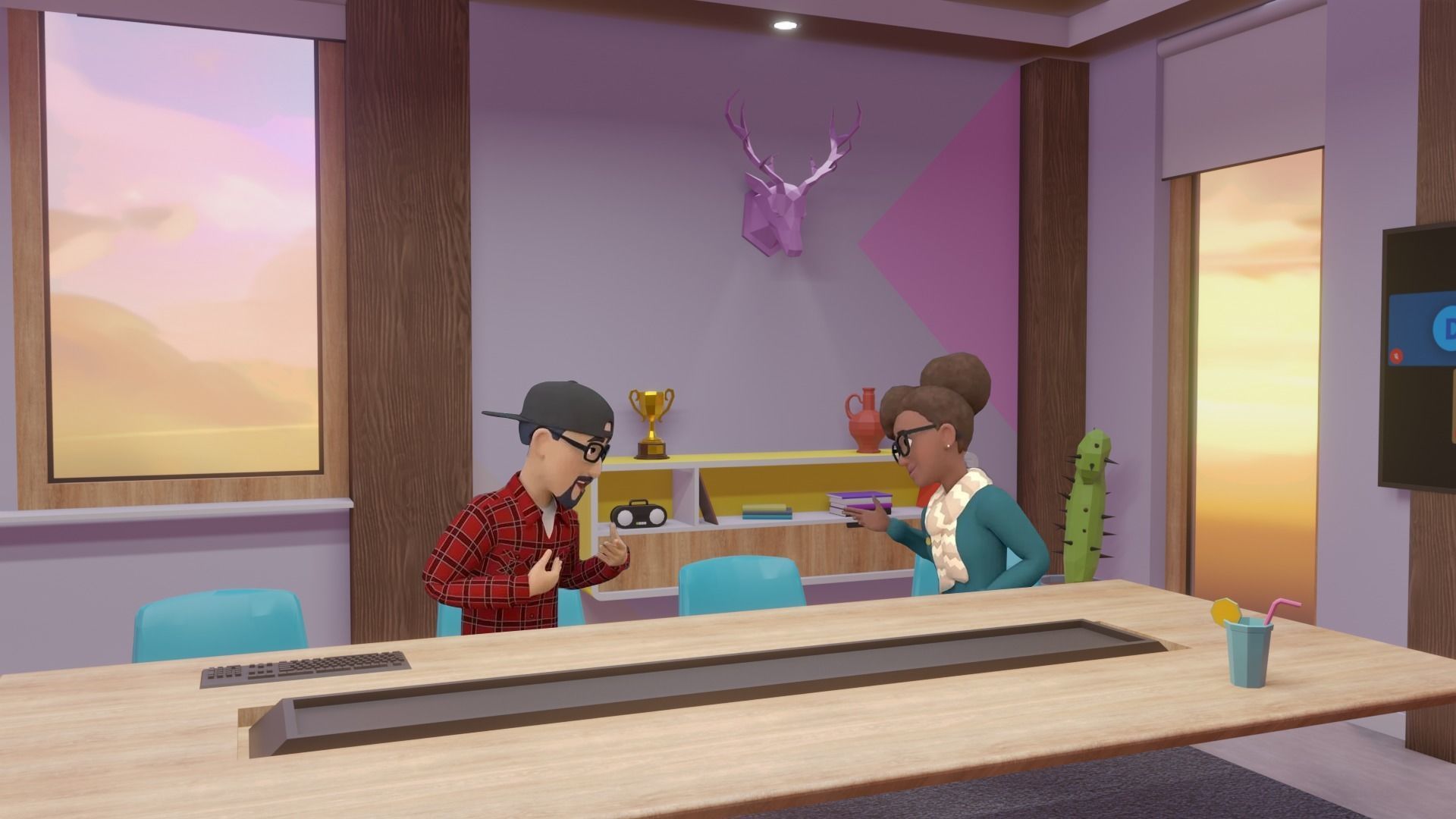 Metaverse Workroom Low-poly 3D model_3