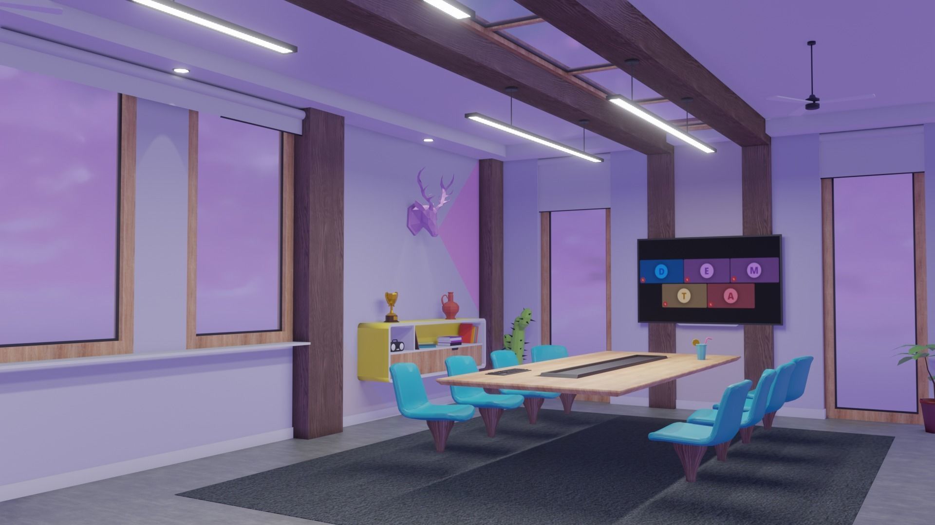 Metaverse Workroom Low-poly 3D model_14