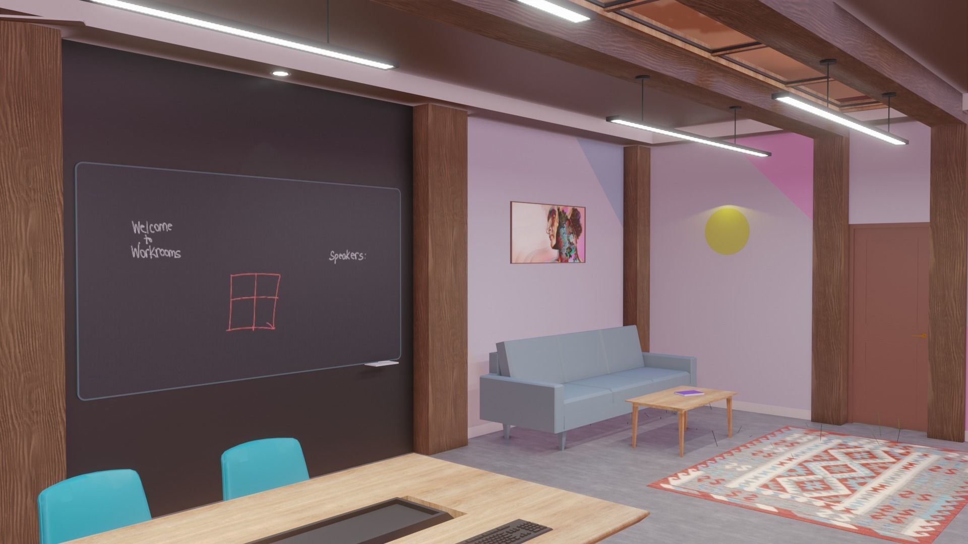 Metaverse Workroom Low-poly 3D model_4