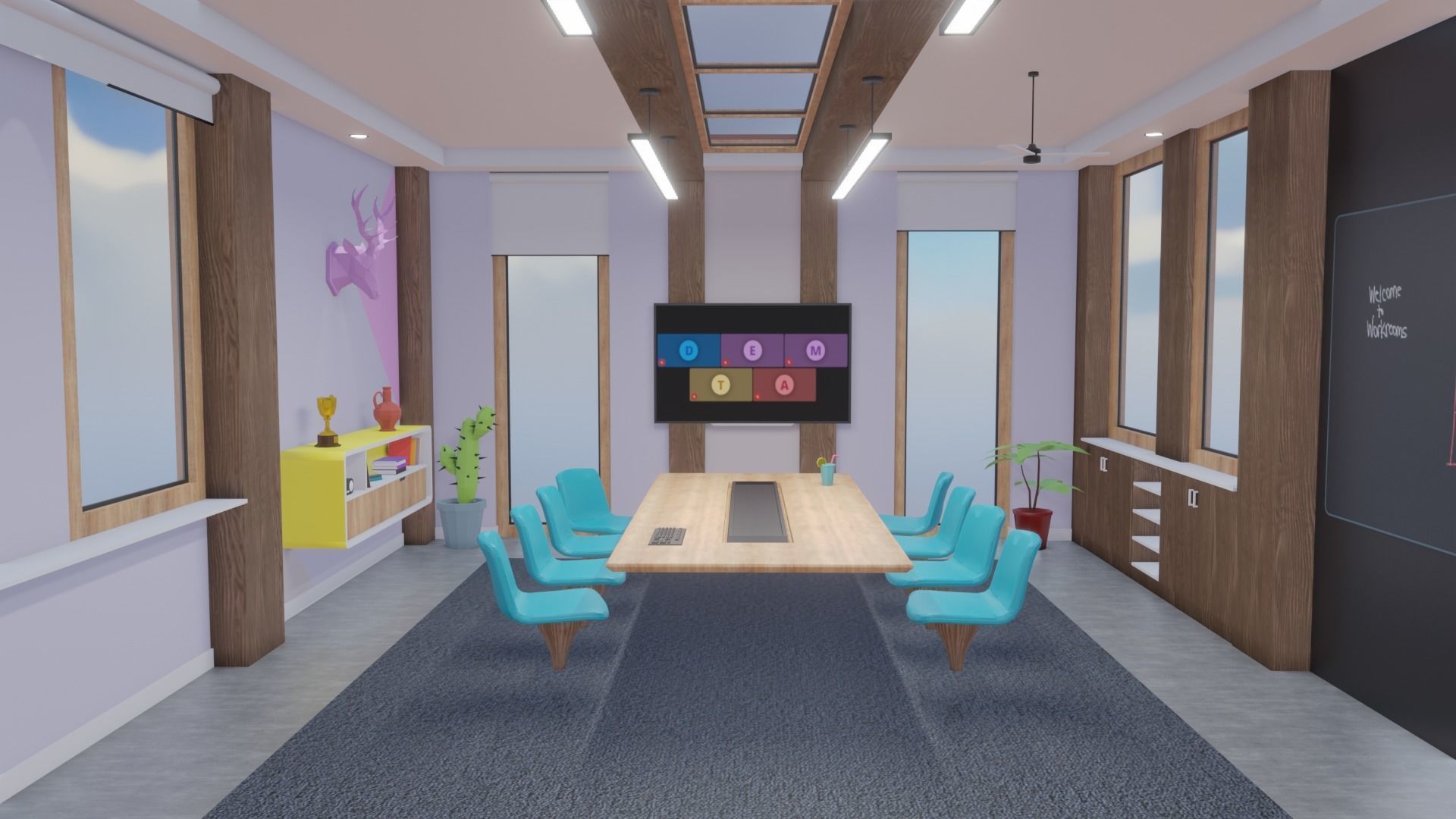 Metaverse Workroom Low-poly 3D model_21