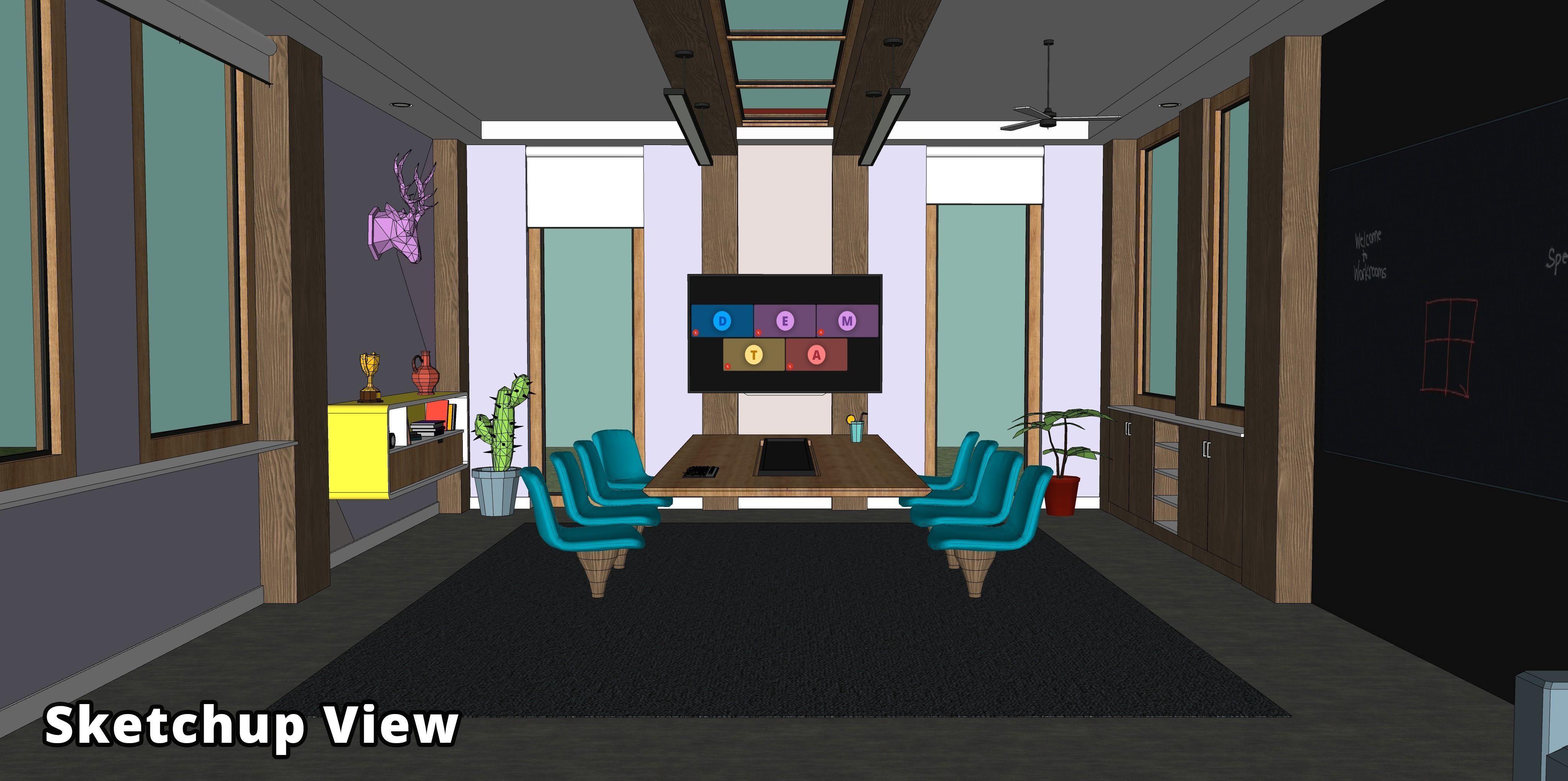 Metaverse Workroom Low-poly 3D model_33