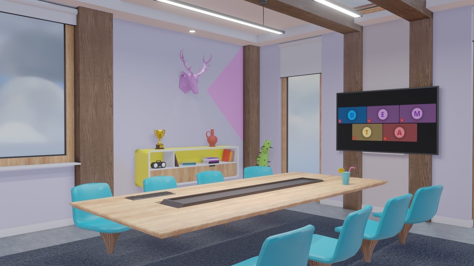 Metaverse Workroom Low-poly 3D model_22