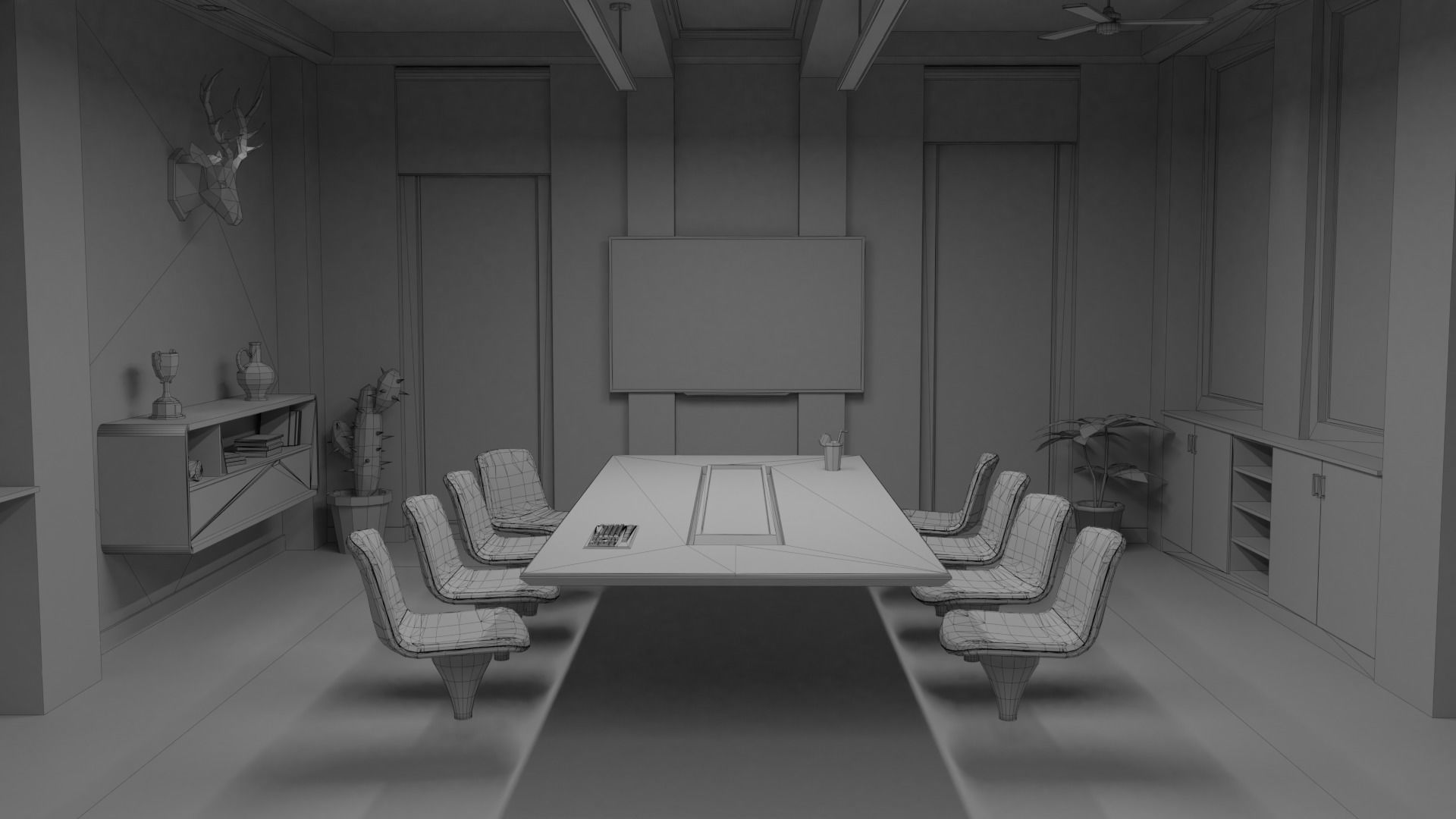Metaverse Workroom Low-poly 3D model_28