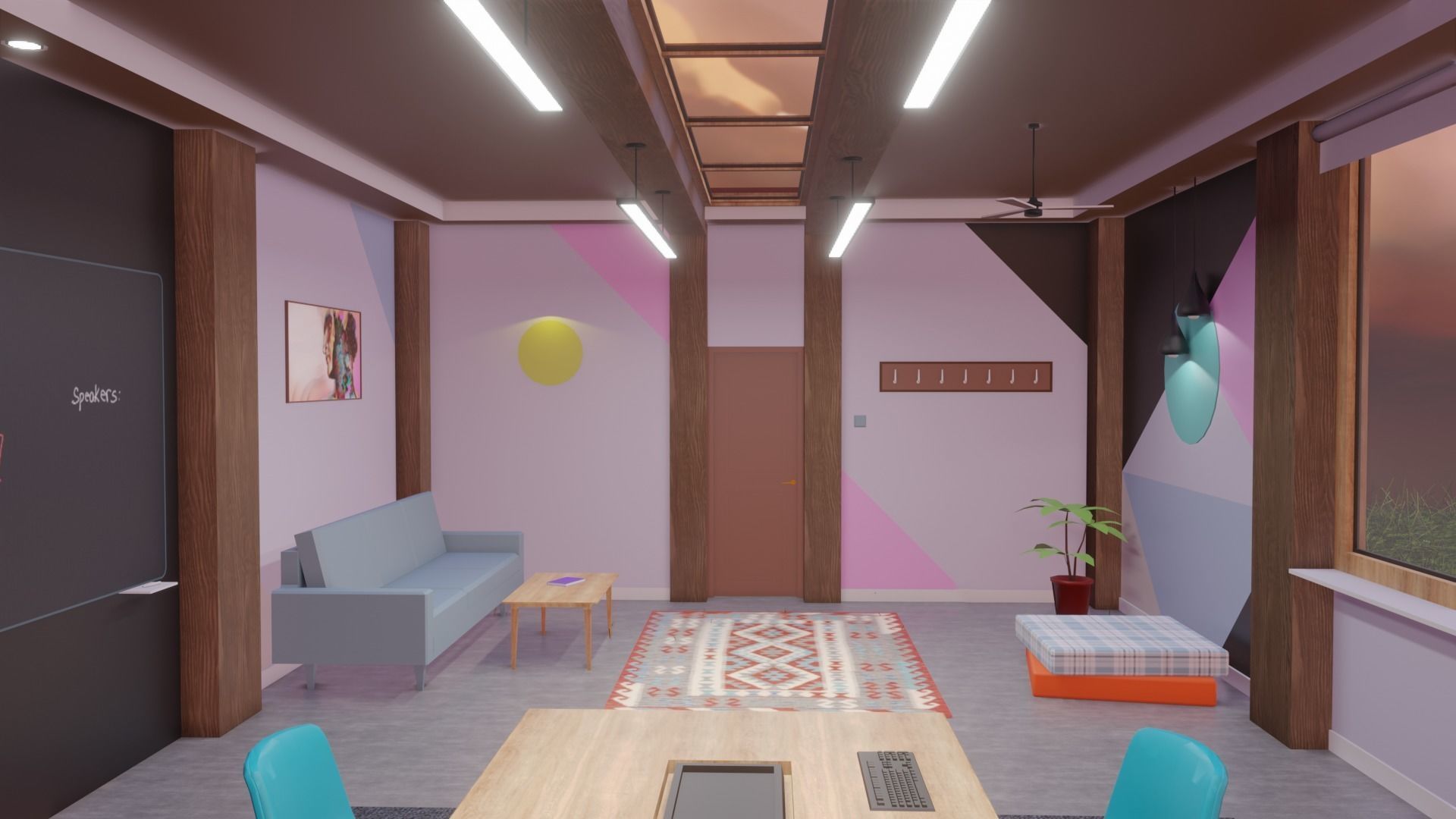 Metaverse Workroom Low-poly 3D model_5