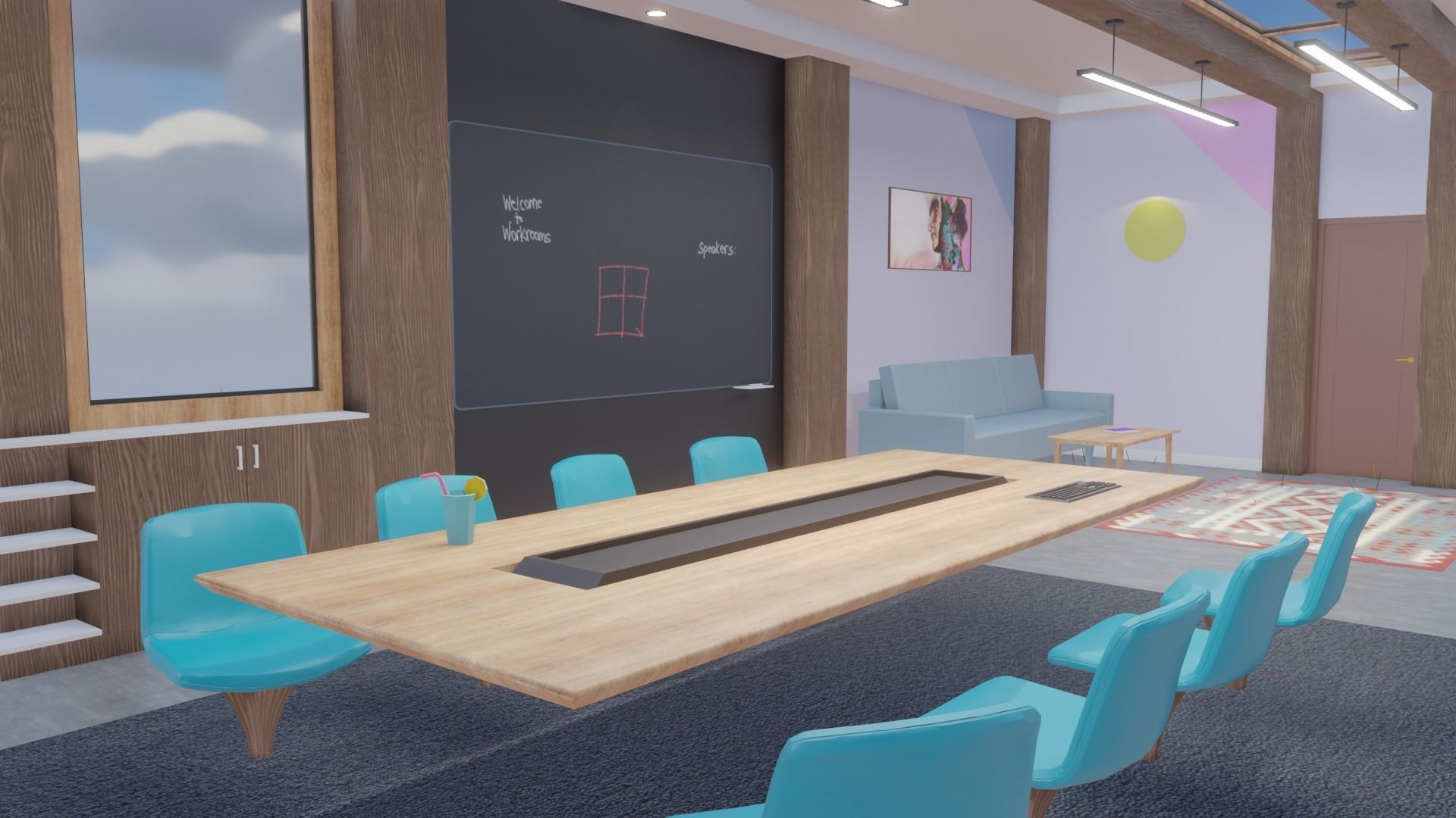 Metaverse Workroom Low-poly 3D model_23