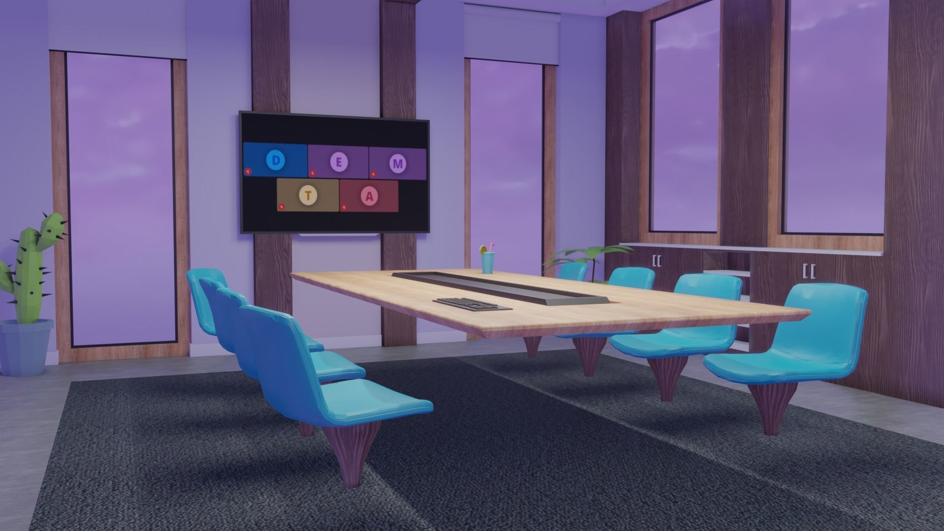 Metaverse Workroom Low-poly 3D model_15