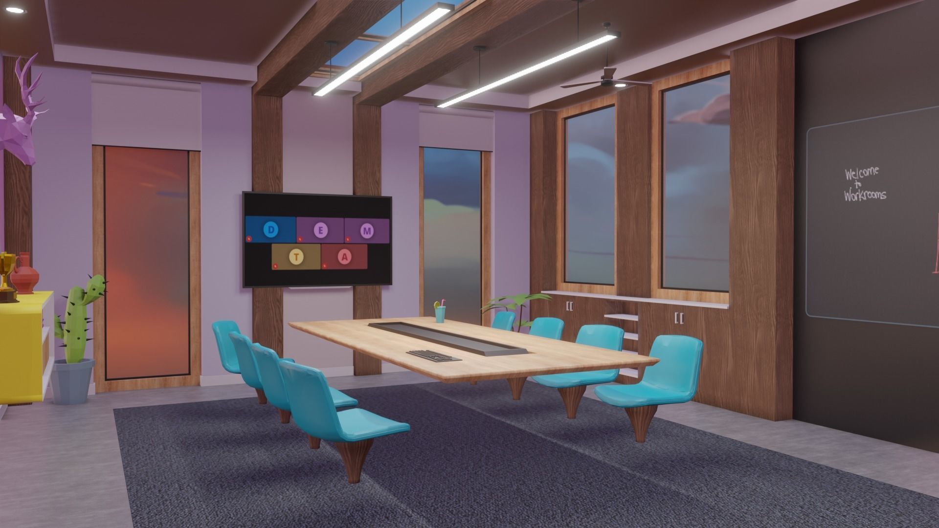 Metaverse Workroom Low-poly 3D model_9