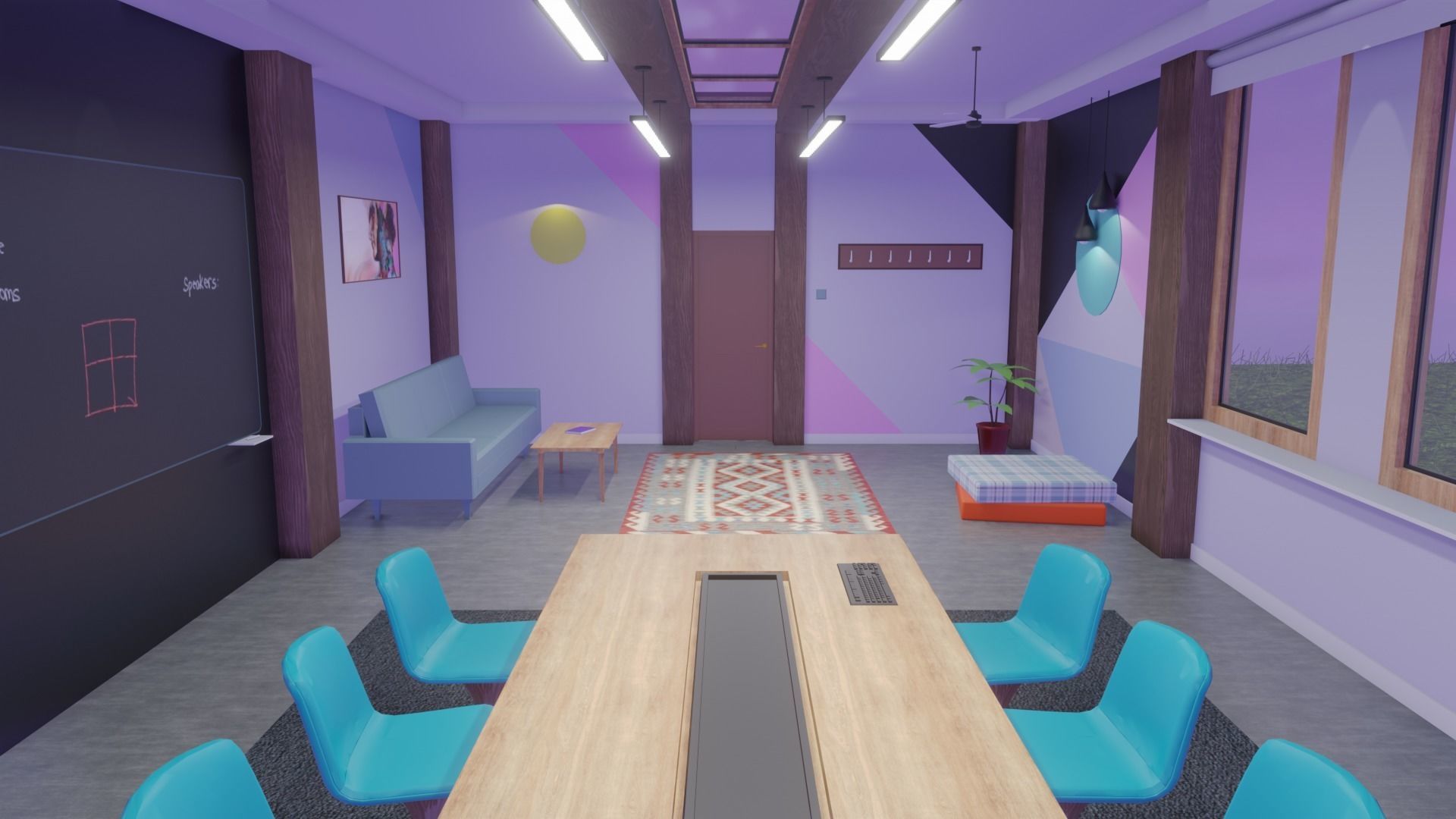 Metaverse Workroom Low-poly 3D model_13