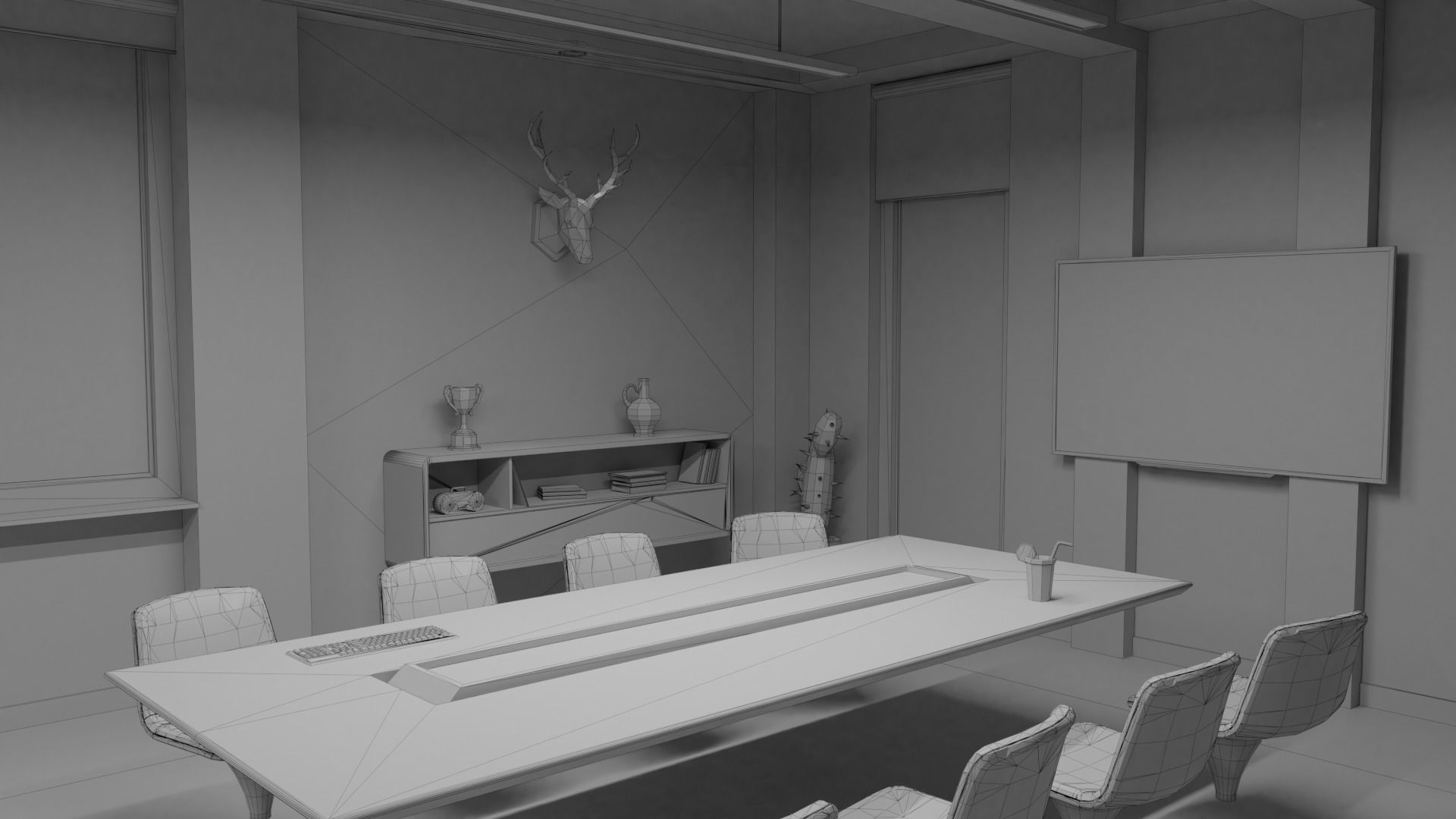 Metaverse Workroom Low-poly 3D model_29