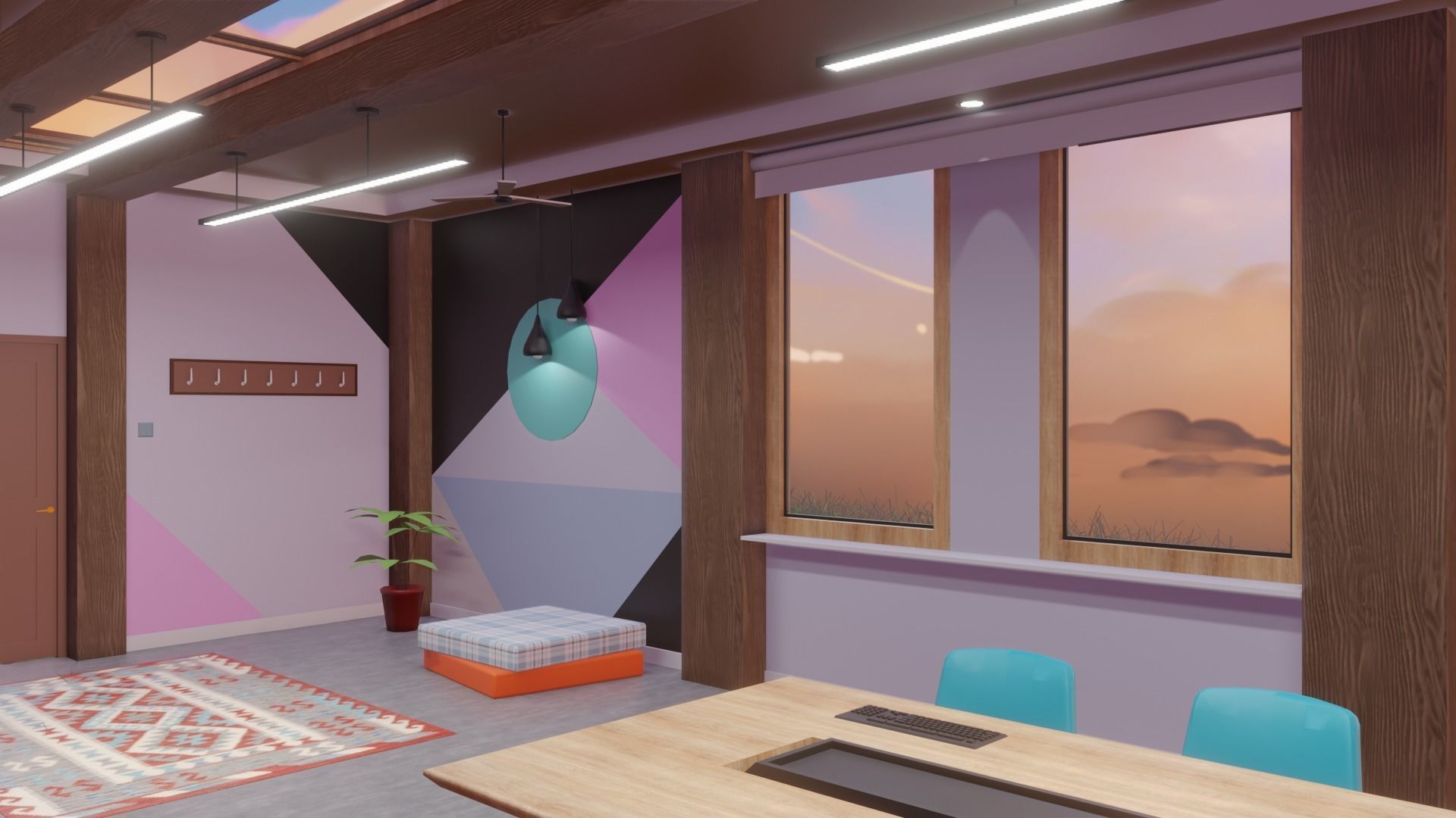 Metaverse Workroom Low-poly 3D model_6