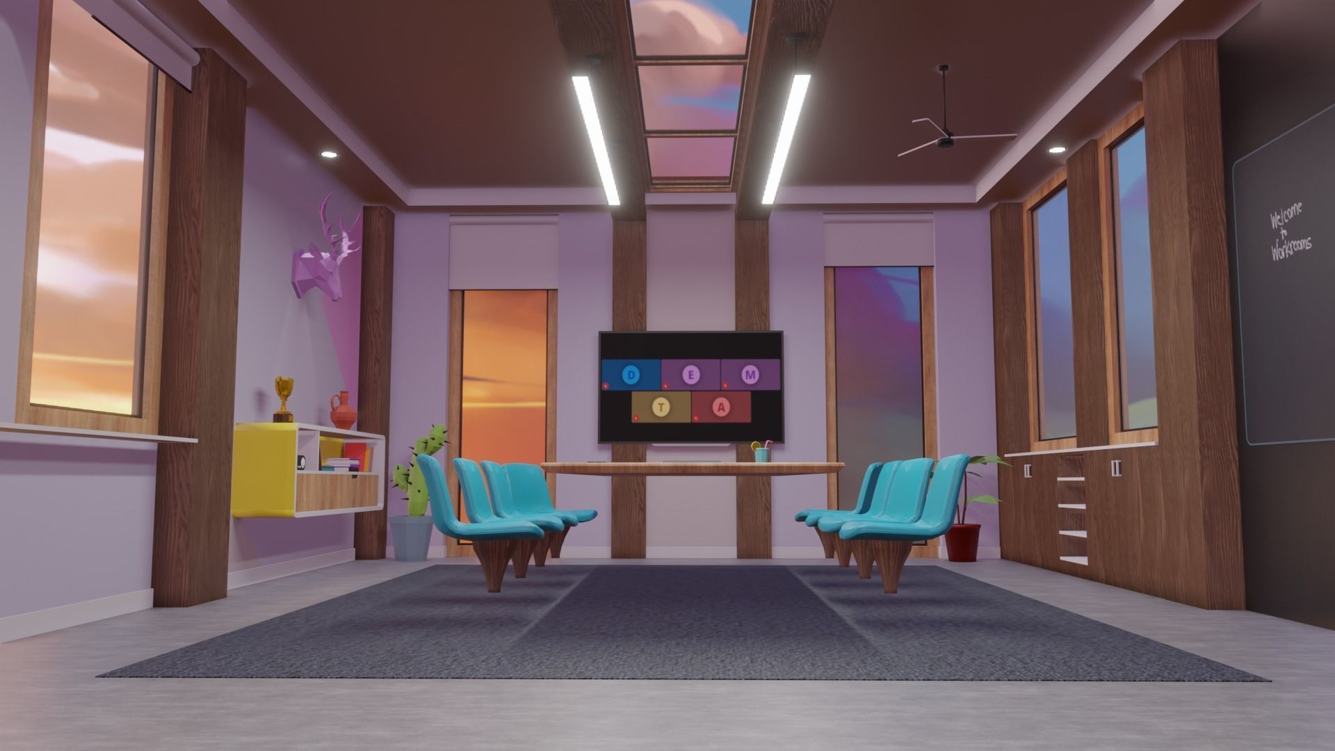 Metaverse Workroom Low-poly 3D model_7