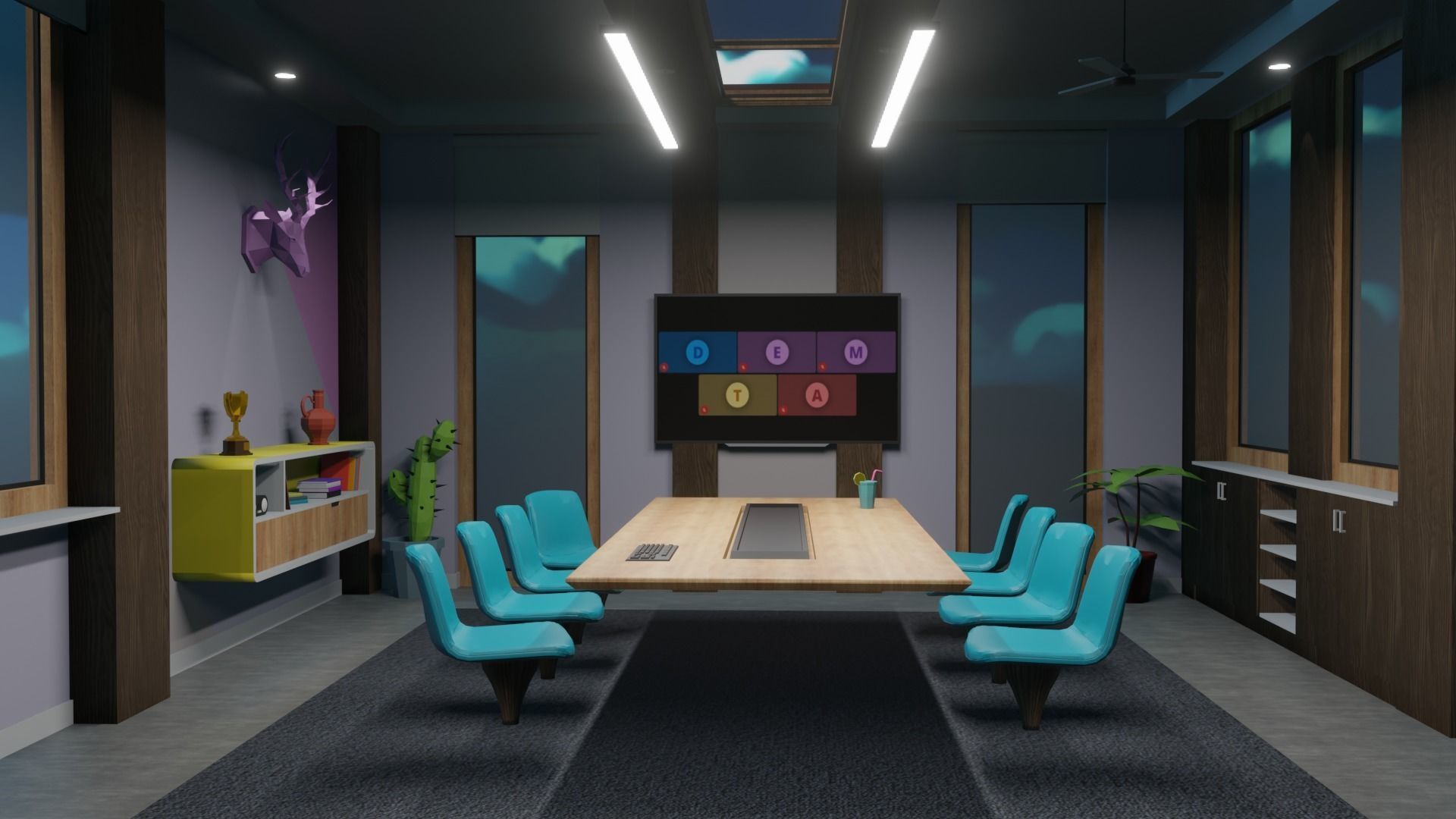 Metaverse Workroom Low-poly 3D model_17