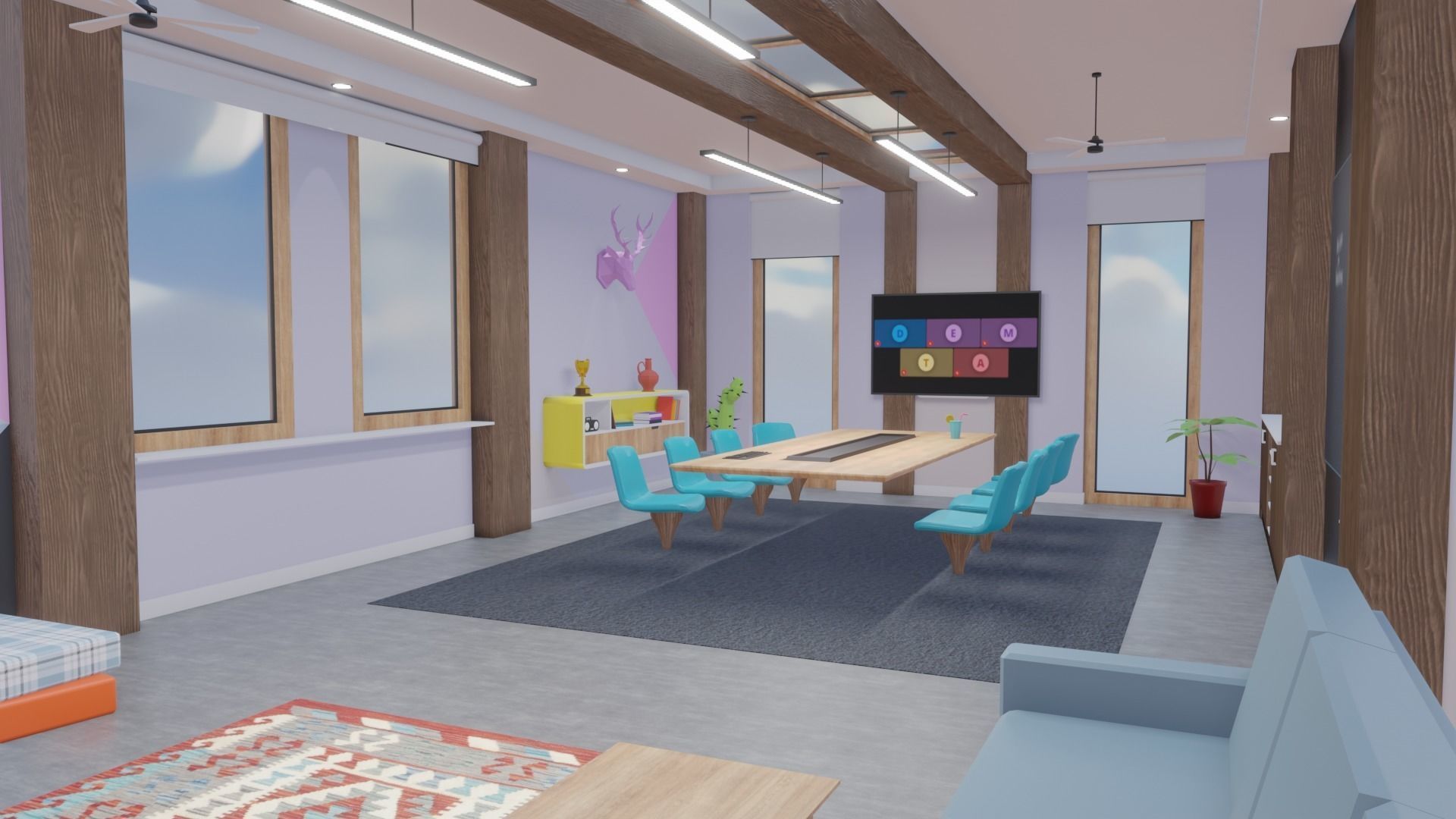 Metaverse Workroom Low-poly 3D model_27