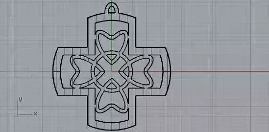 Croce bombata con cuore
