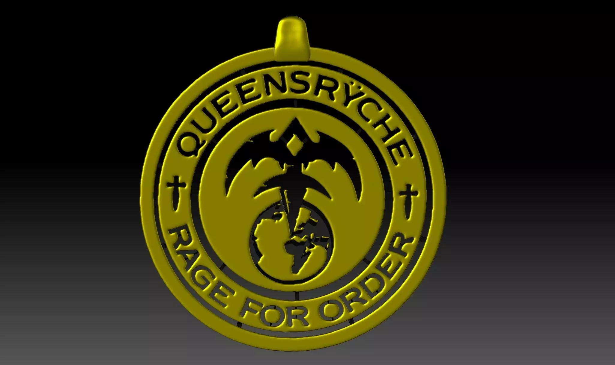 Queensryche Keychain Free 3D print model_0