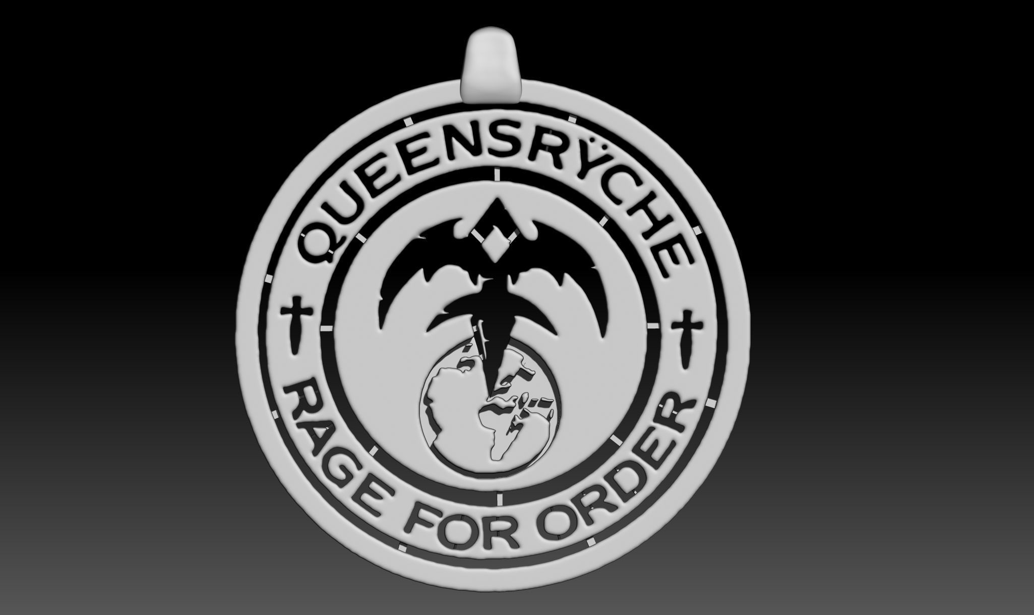 Queensryche Keychain Free 3D print model_4