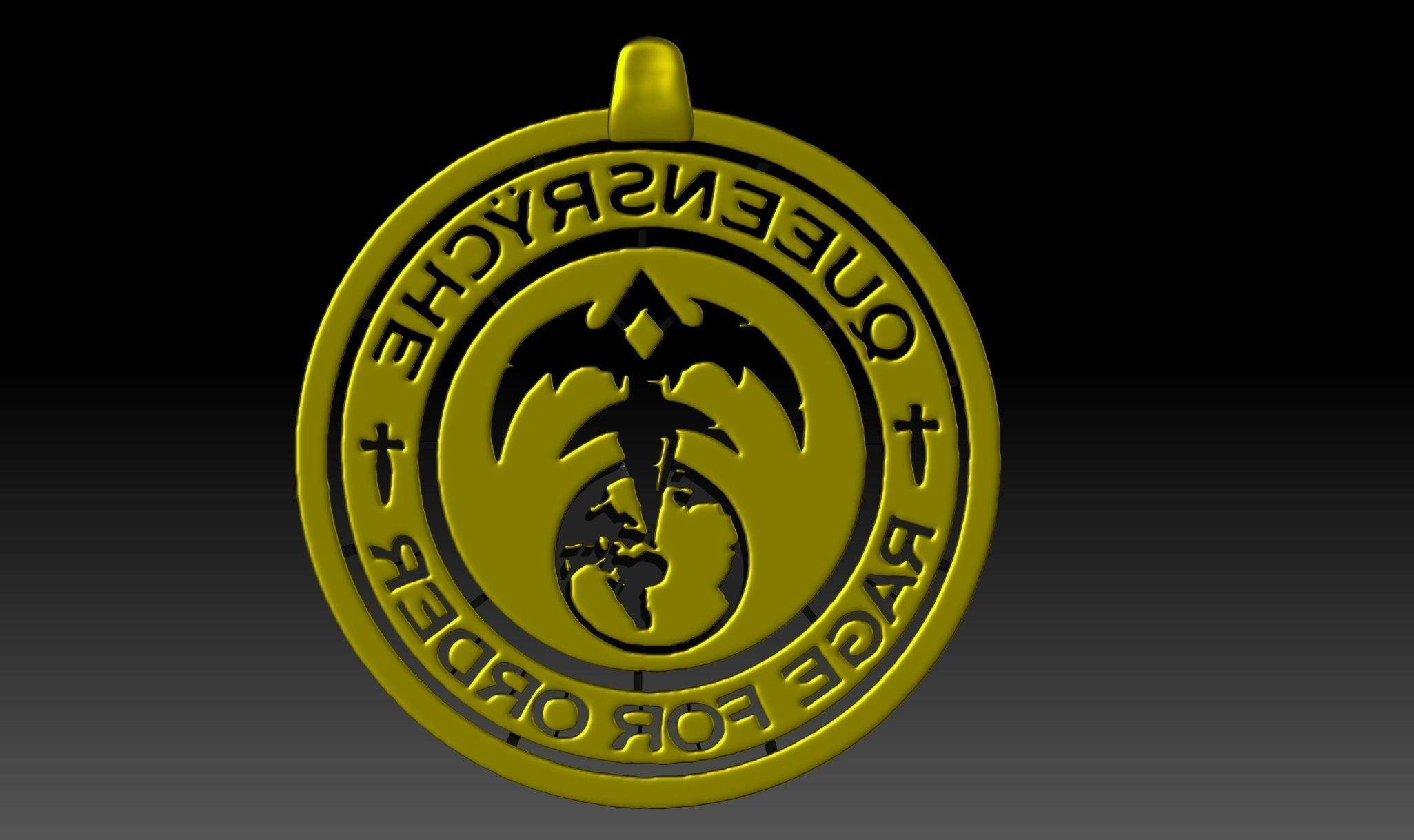 Queensryche Keychain Free 3D print model_3