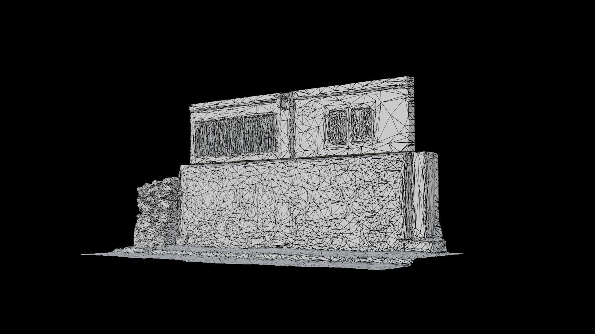 Korean traditional tile-roofed house 3D model_6