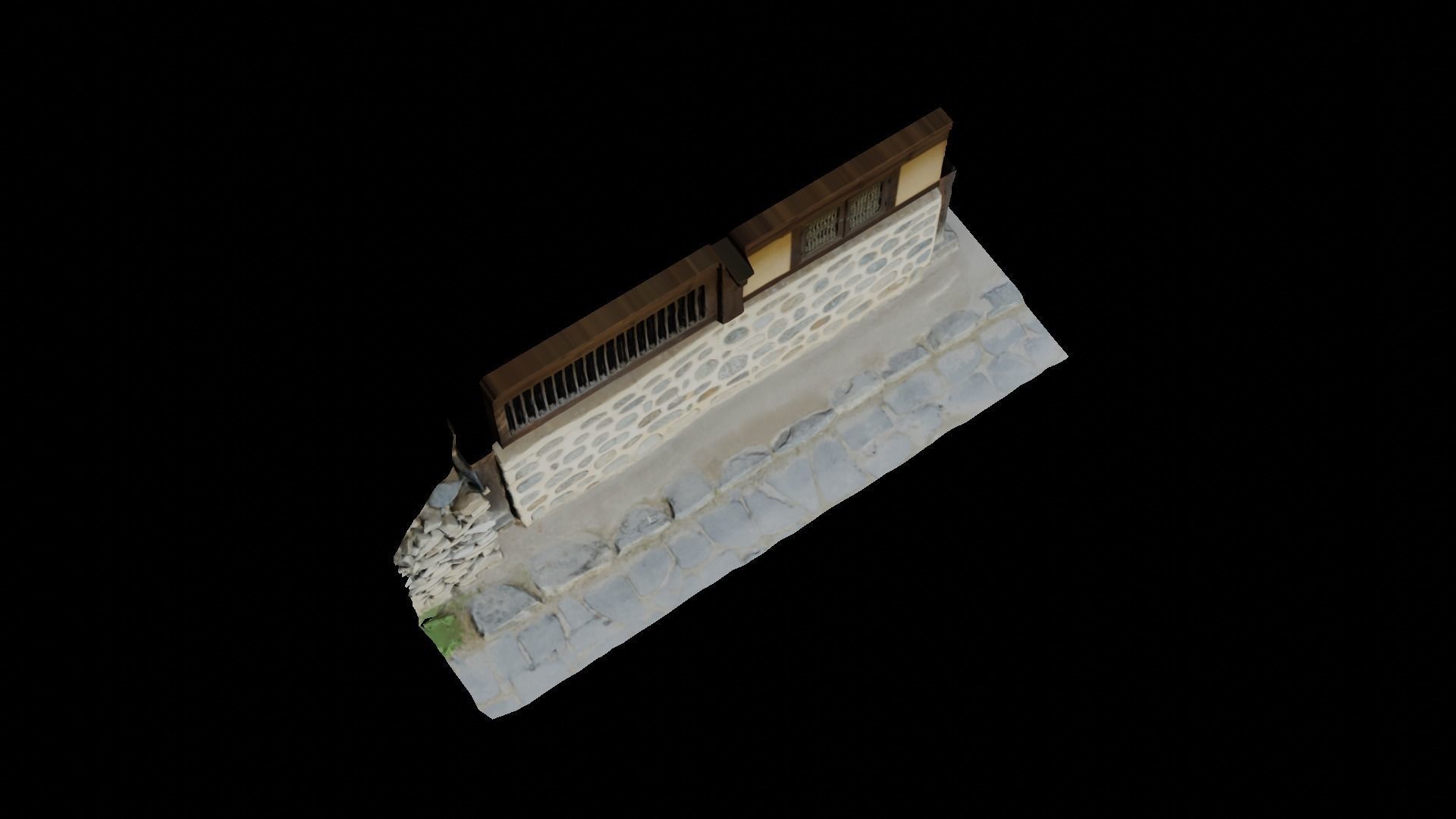 Korean traditional tile-roofed house 3D model_5
