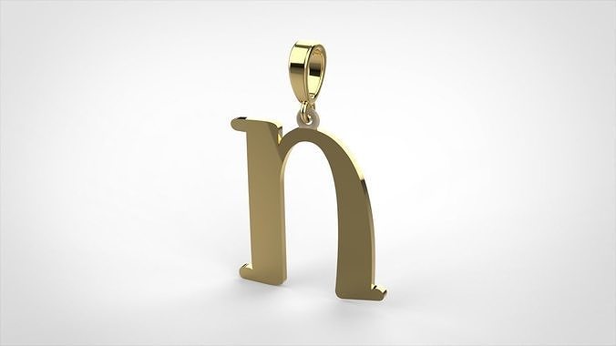   pendant alphabet Aerwyna  N medium  3D print model