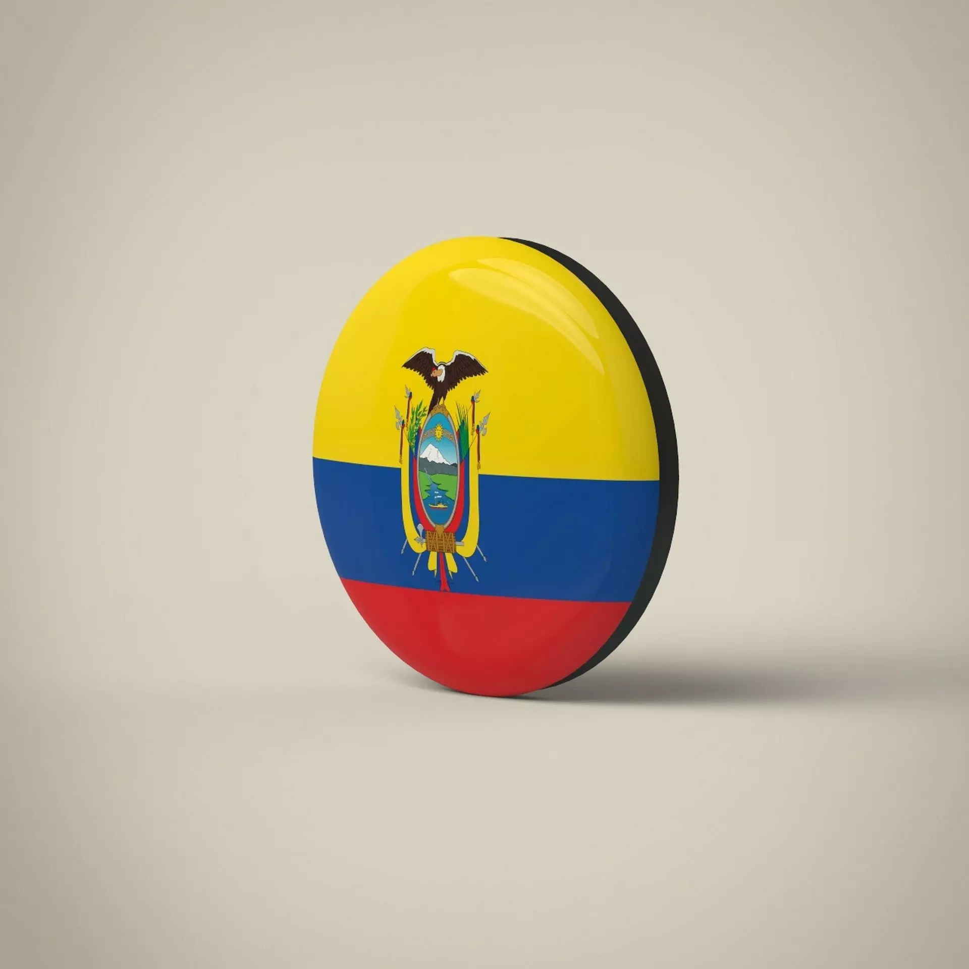Ecuador Badge Low-poly 3D model_0