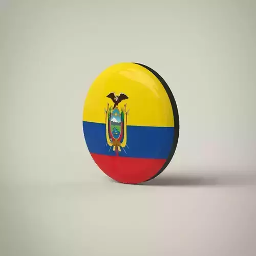 Ecuador Badge Low-poly 3D model