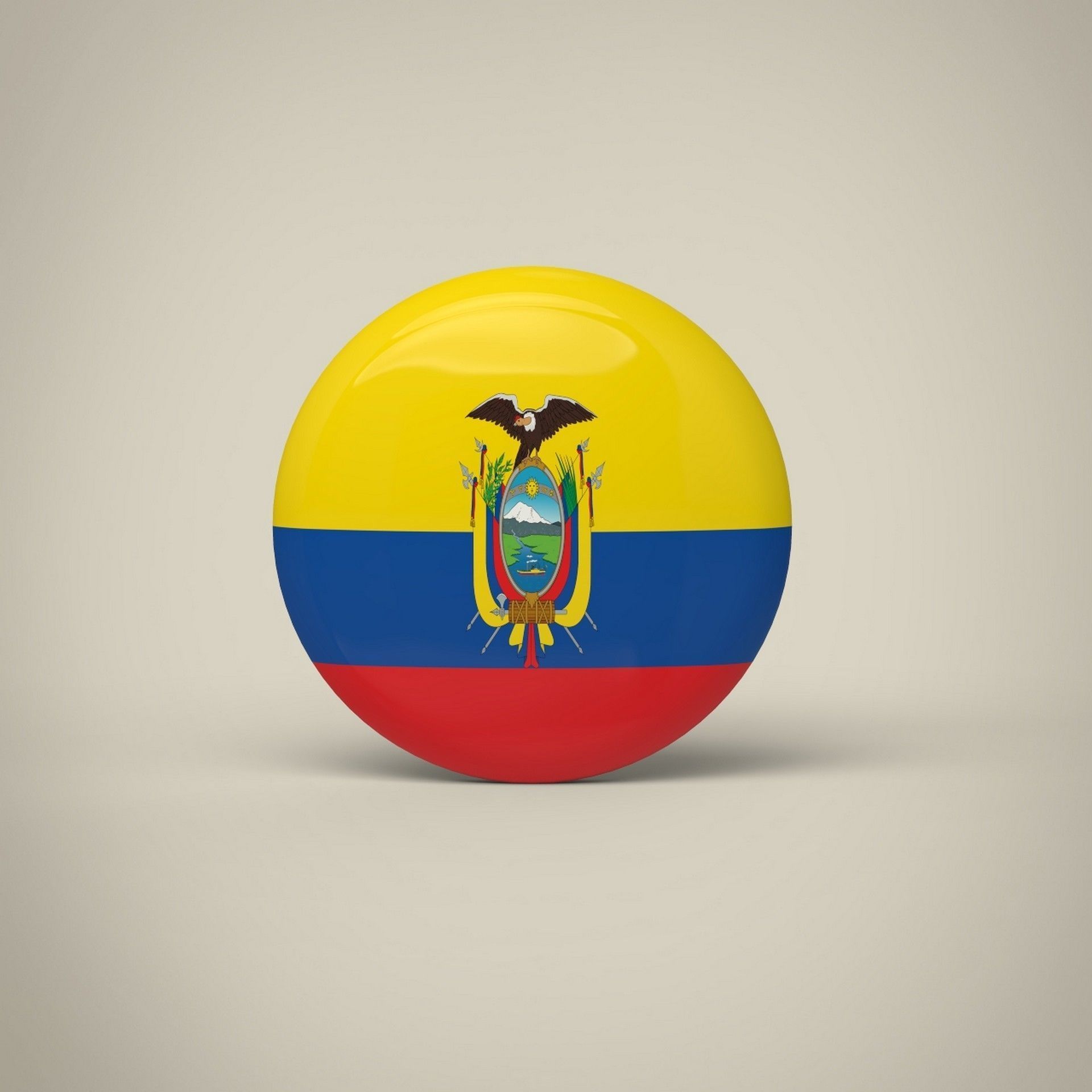 Ecuador Badge Low-poly 3D model_1