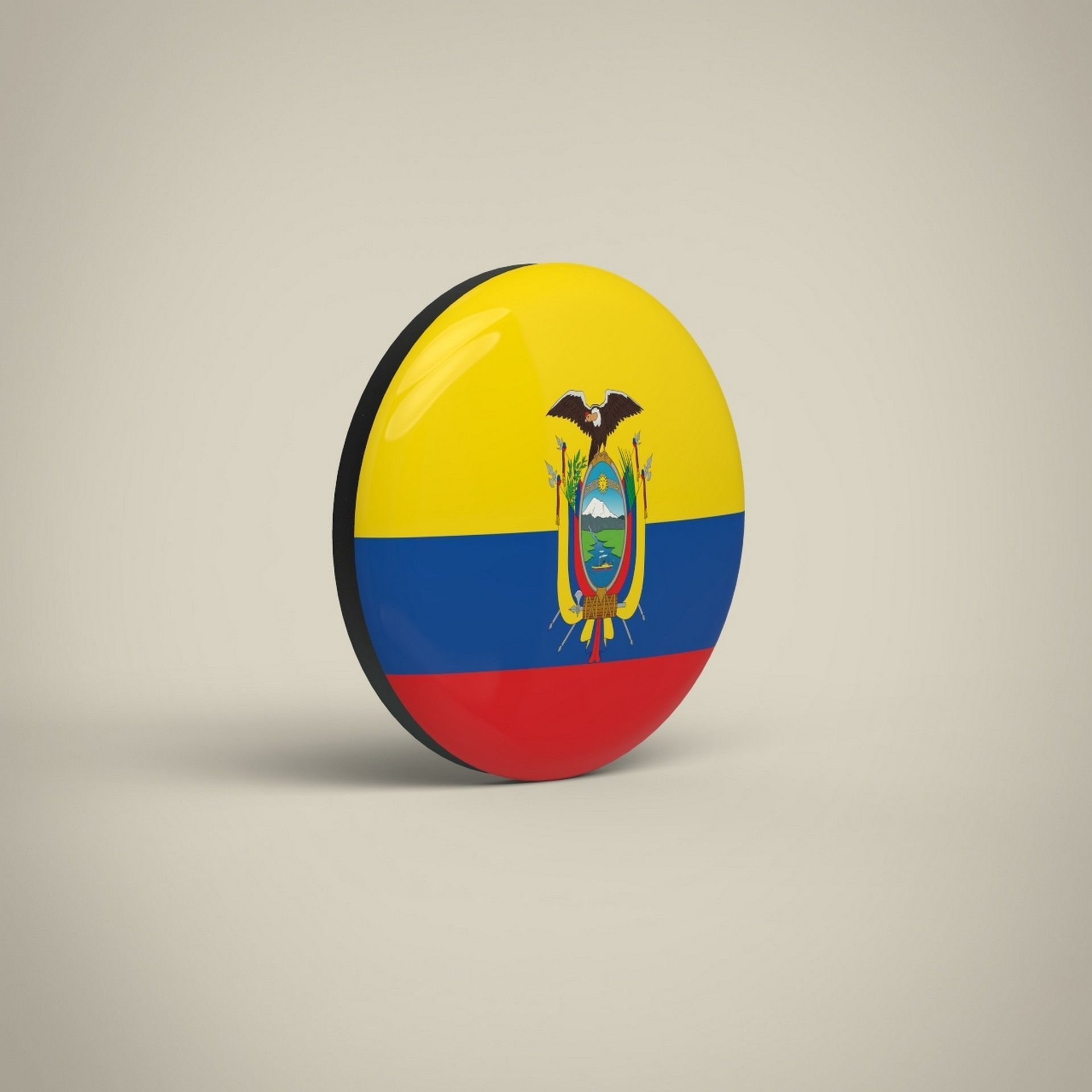 Ecuador Badge Low-poly 3D model_2