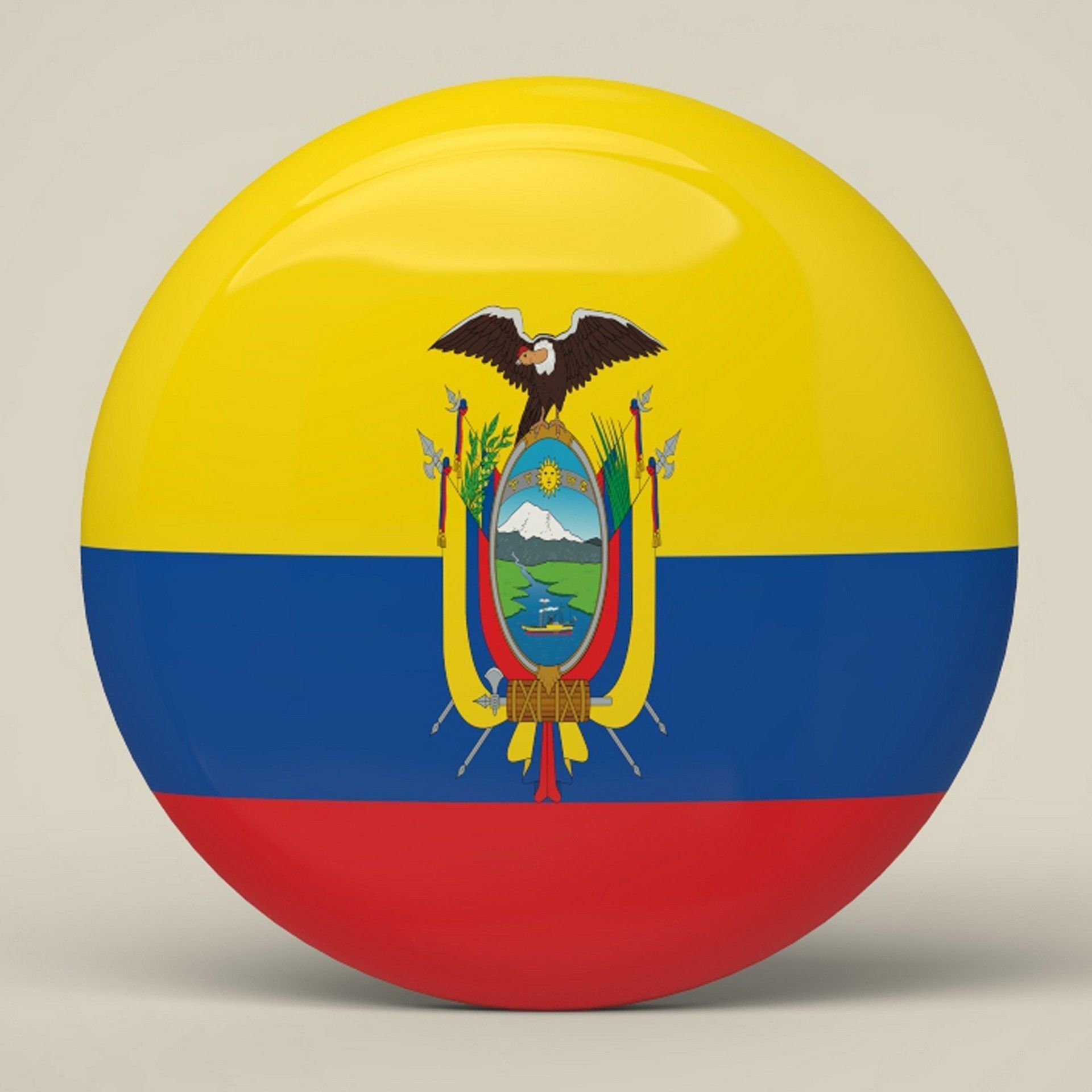 Ecuador Badge Low-poly 3D model_4