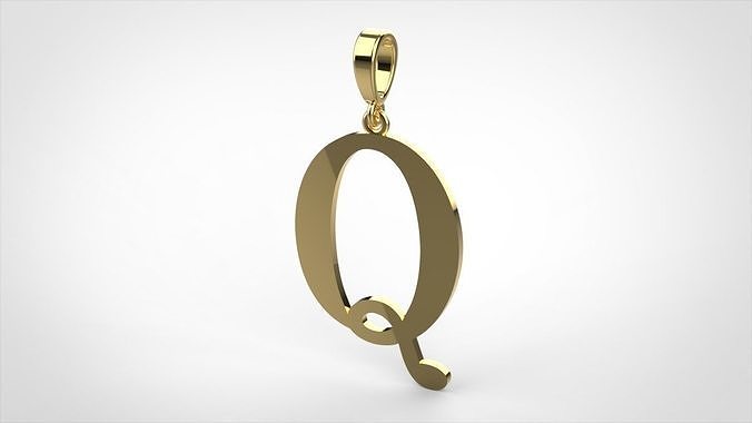  pendant alphabet Aerwyna  Q medium  3D print model