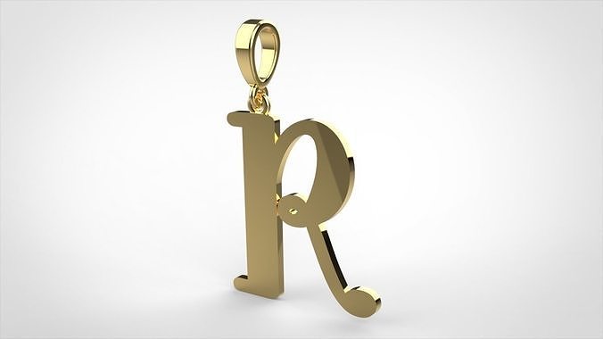  pendant alphabet Aerwyna  R medium  3D print model