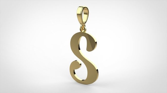 pendant alphabet Aerwyna  S medium  3D print model