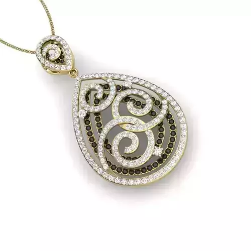 Solitaire pendant 3dm stl render detail 