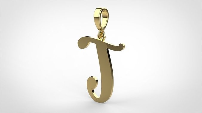 pendant alphabet Aerwyna  T medium  3D print model
