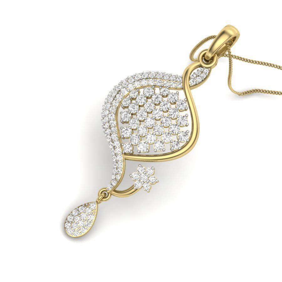 Solitaire pendant 3dm stl render detail  3D print model_3