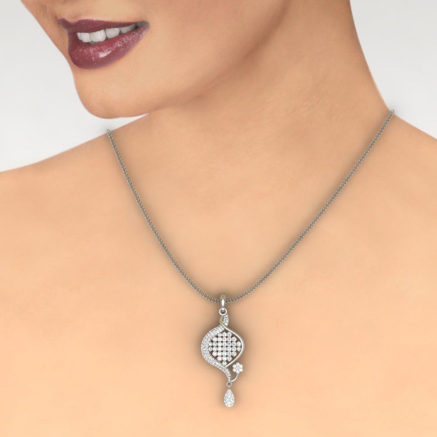 Solitaire pendant 3dm stl render detail  3D print model_1