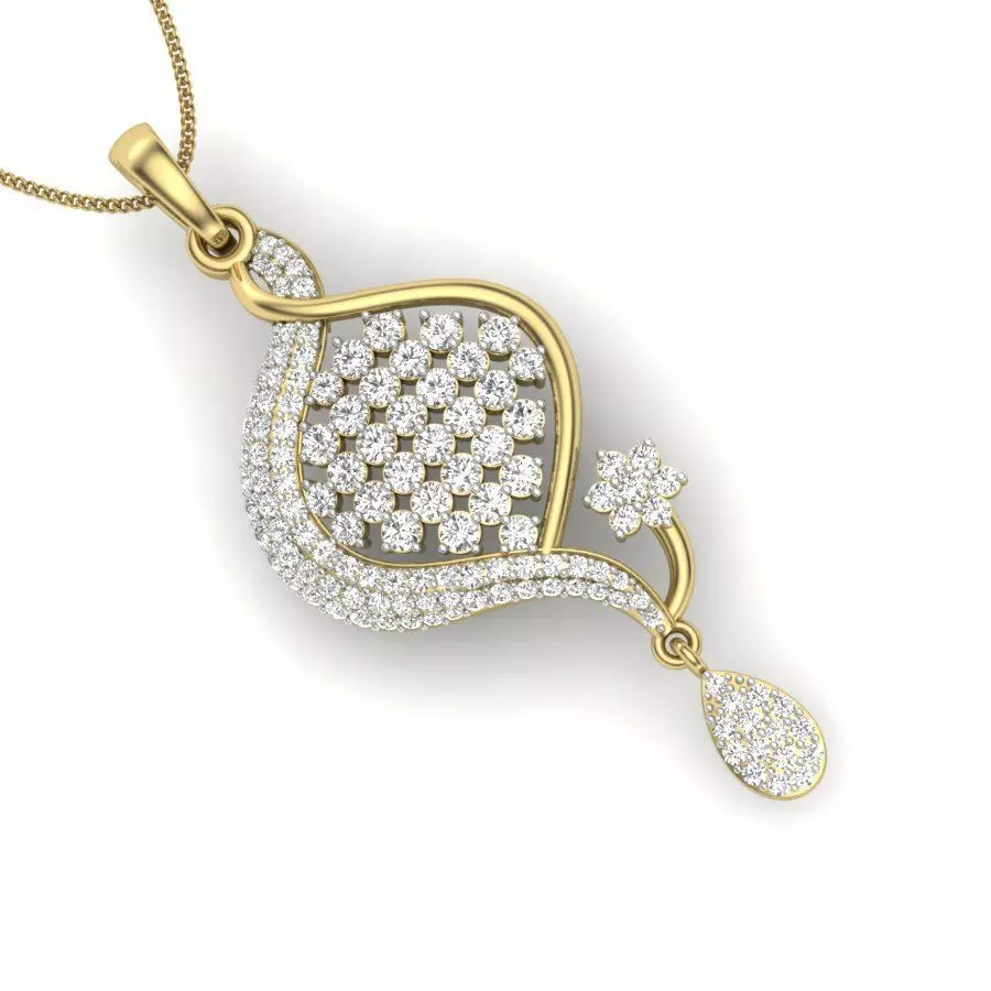 Solitaire pendant 3dm stl render detail  3D print model_0