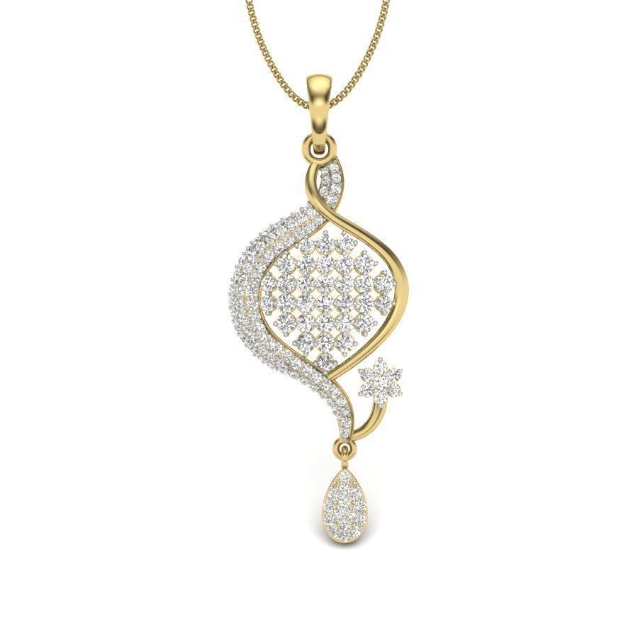 Solitaire pendant 3dm stl render detail  3D print model_10