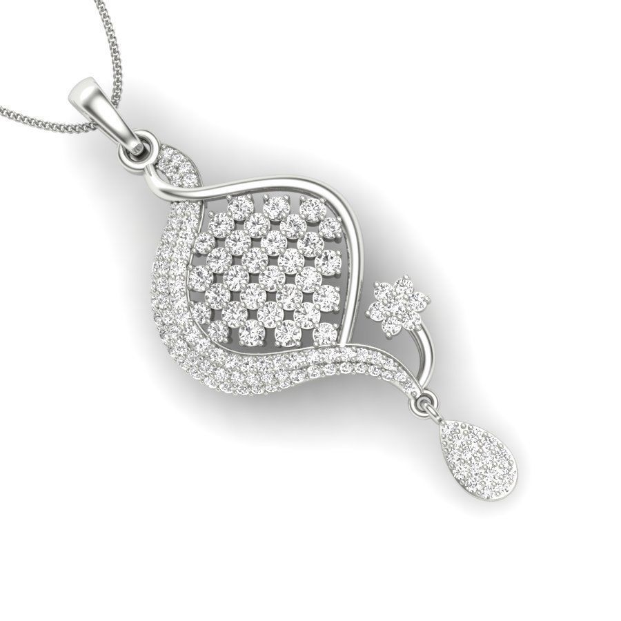 Solitaire pendant 3dm stl render detail  3D print model_6