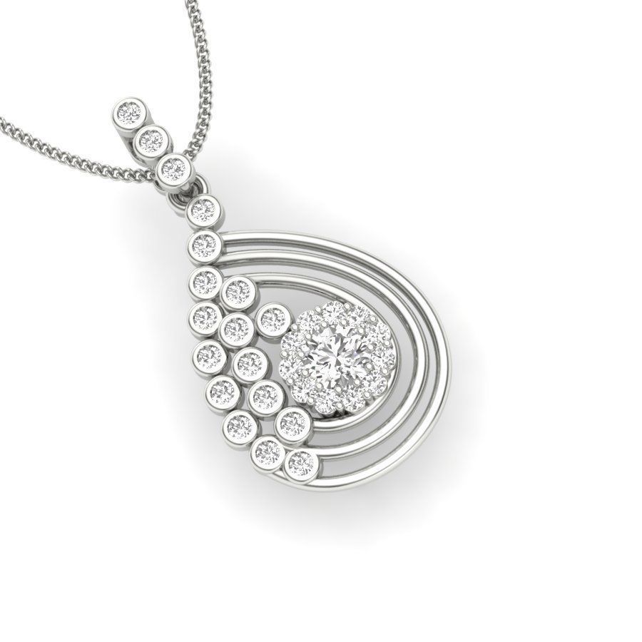 Solitaire pendant 3dm stl render detail 3D print model_10