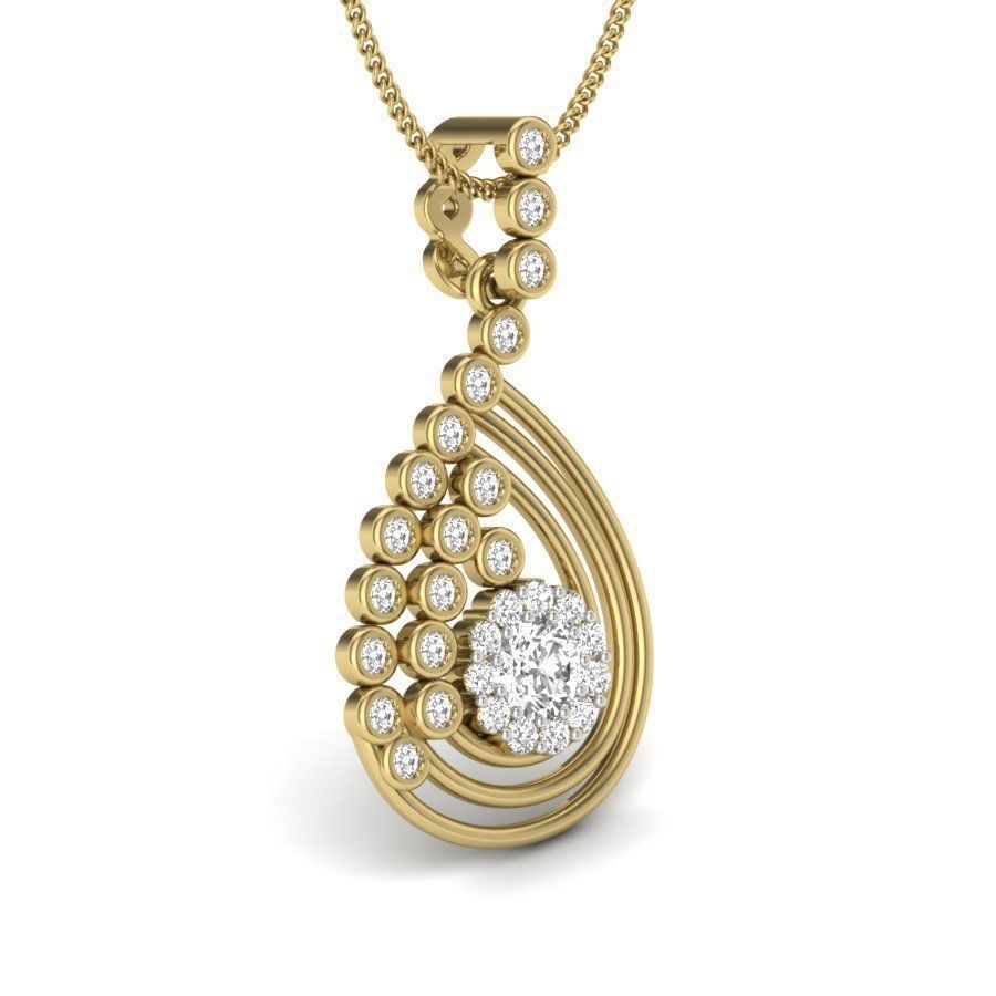 Solitaire pendant 3dm stl render detail 3D print model_1