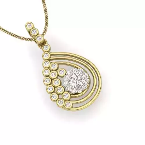 Solitaire pendant 3dm stl render detail 