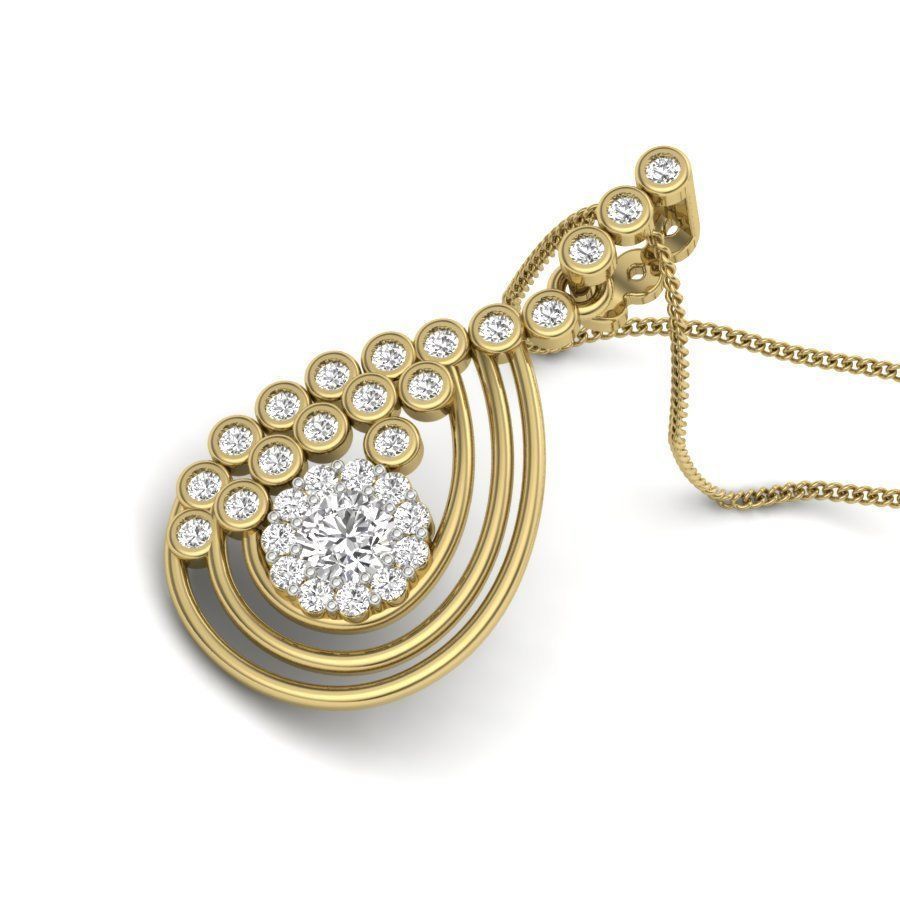 Solitaire pendant 3dm stl render detail 3D print model_6