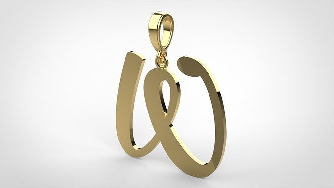 pendant alphabet Aerwyna  W medium  3D print model