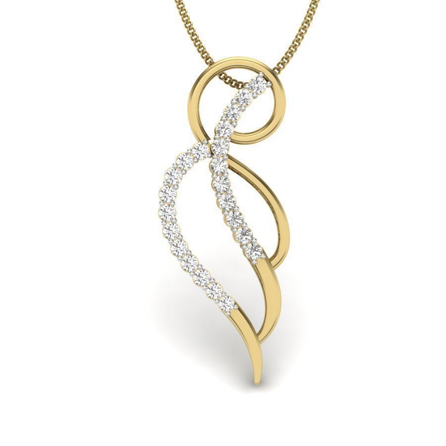 Solitaire pendant 3dm stl render detail 3D print model_4