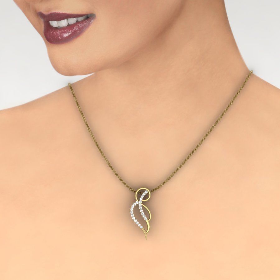 Solitaire pendant 3dm stl render detail 3D print model_3