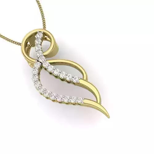 Solitaire pendant 3dm stl render detail 