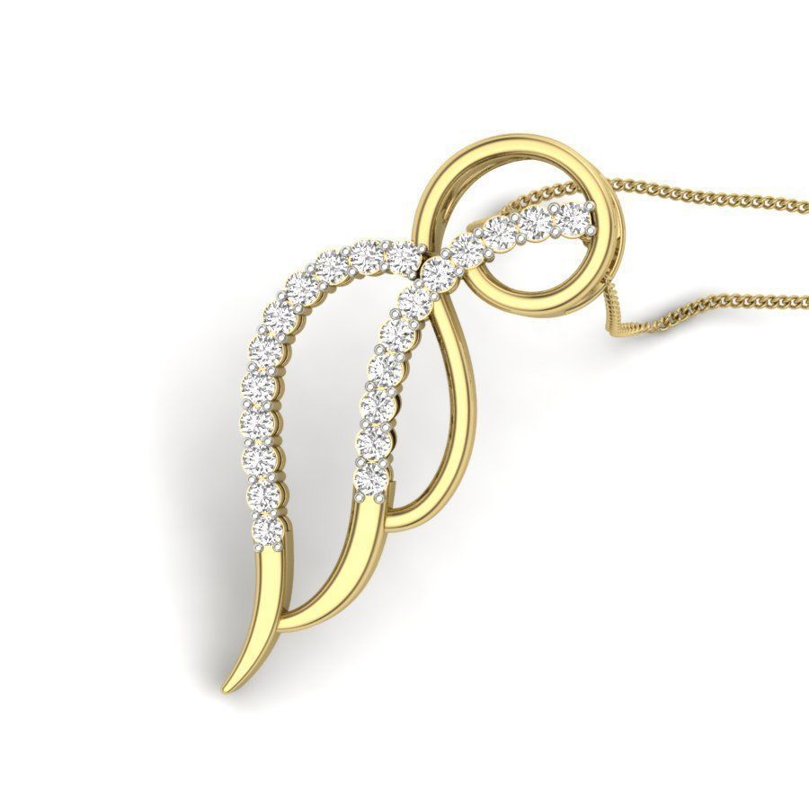 Solitaire pendant 3dm stl render detail 3D print model_6