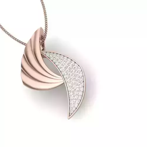 Solitaire pendant 3dm stl render detail 